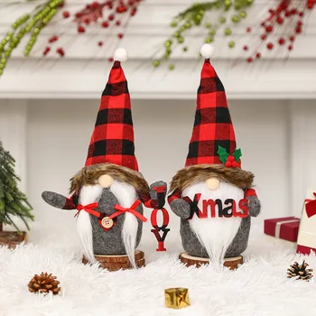 30cm Decorações de Natal Papai Noel Figura sem Rosto de Boneca de ALEGRIA Anão Vermelho e Preto de Seleção de Enfeites de Natal Gnome
