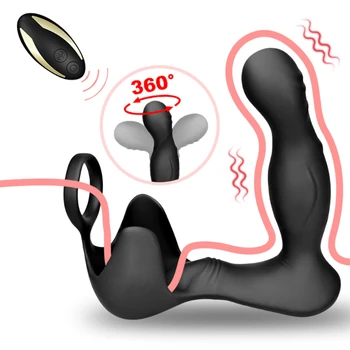 360 Graus De Rotação Estimulador De Próstata Massager Anal, Vibrador, Masturbador Para Homens Retardar A Ejaculação Anel Buttplug Adultos Brinquedos