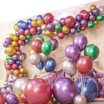 Metalizado Balões para Festa de 12 cm de Espessura de Látex Chrome os Balões de Aniversário, Casamento, Noivado Aniversário, Festa de Natal