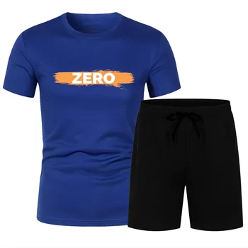 Quatro Temporadas de Moda ZERO impressão adulta masculina de manga curta, lazer, esportes ao ar livre da rua seca rápido, T-shirt solta praia de terno
