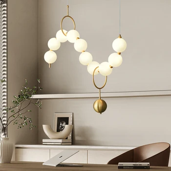 faixa de fundo de parede de cabeceira magic bean lâmpada Pérola sala de estar luminária moderna e minimalista do designer de mesa de bar lâmpada